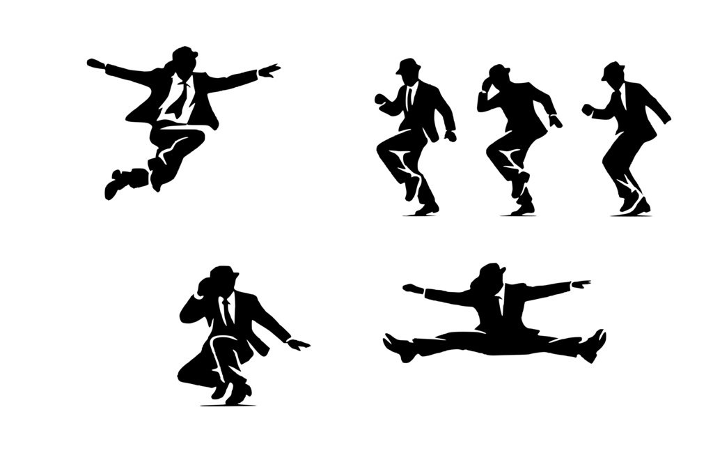 男_ダンス_複数_ロゴ（商用利用OK）