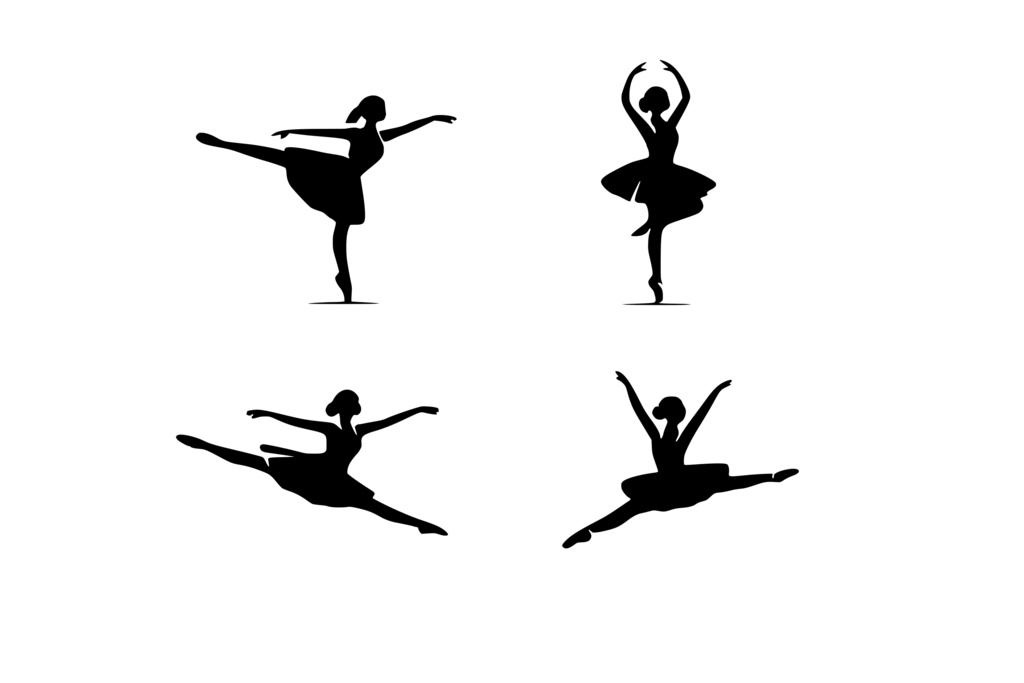 女_バレエ_複数_ロゴ（商用利用OK）