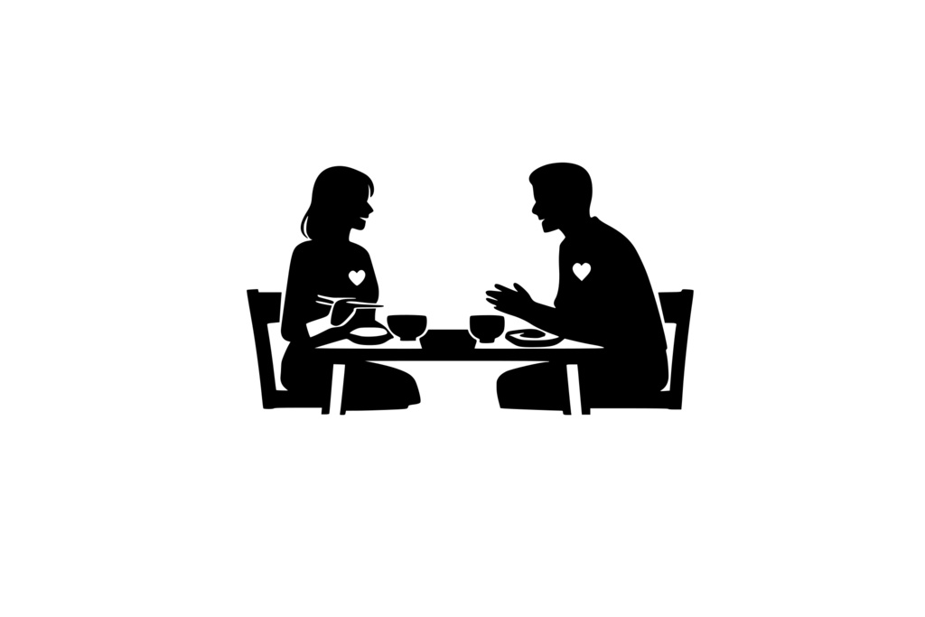 男女_食事_ハート_ロゴ