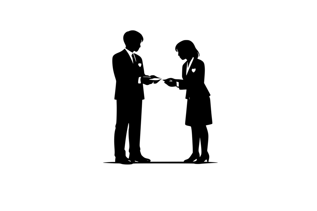 男女_新入社員_名刺交換_ロゴ