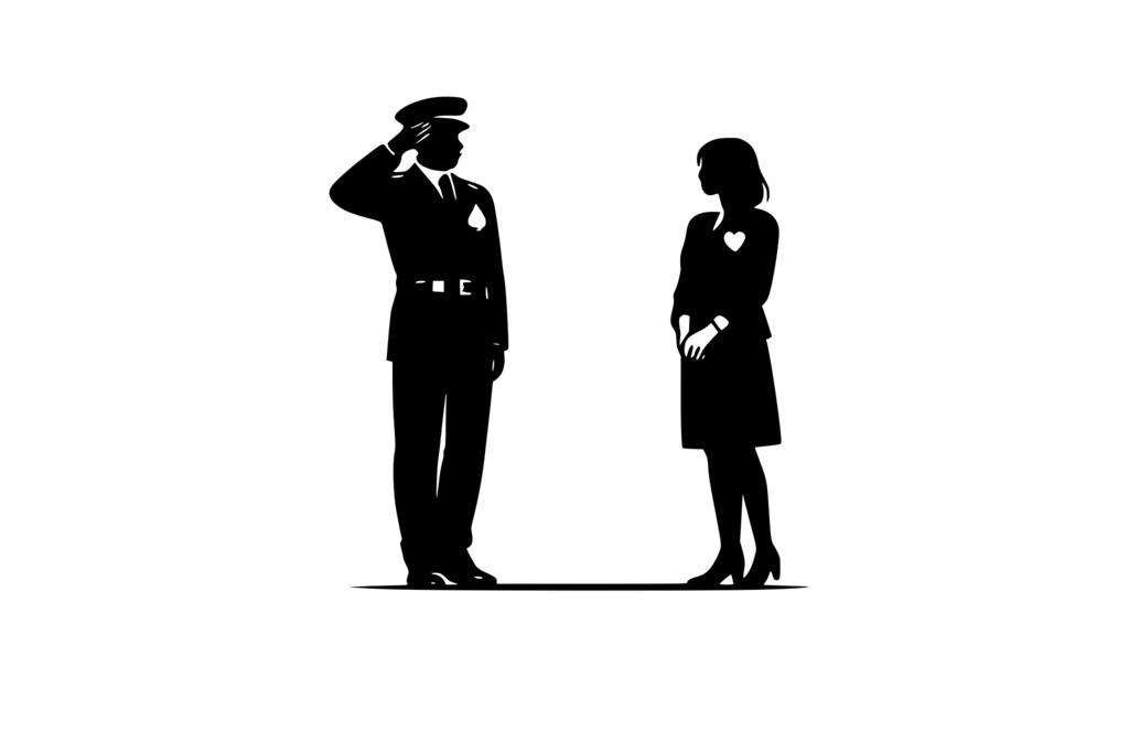 男女_男軍服_敬礼_ロゴ