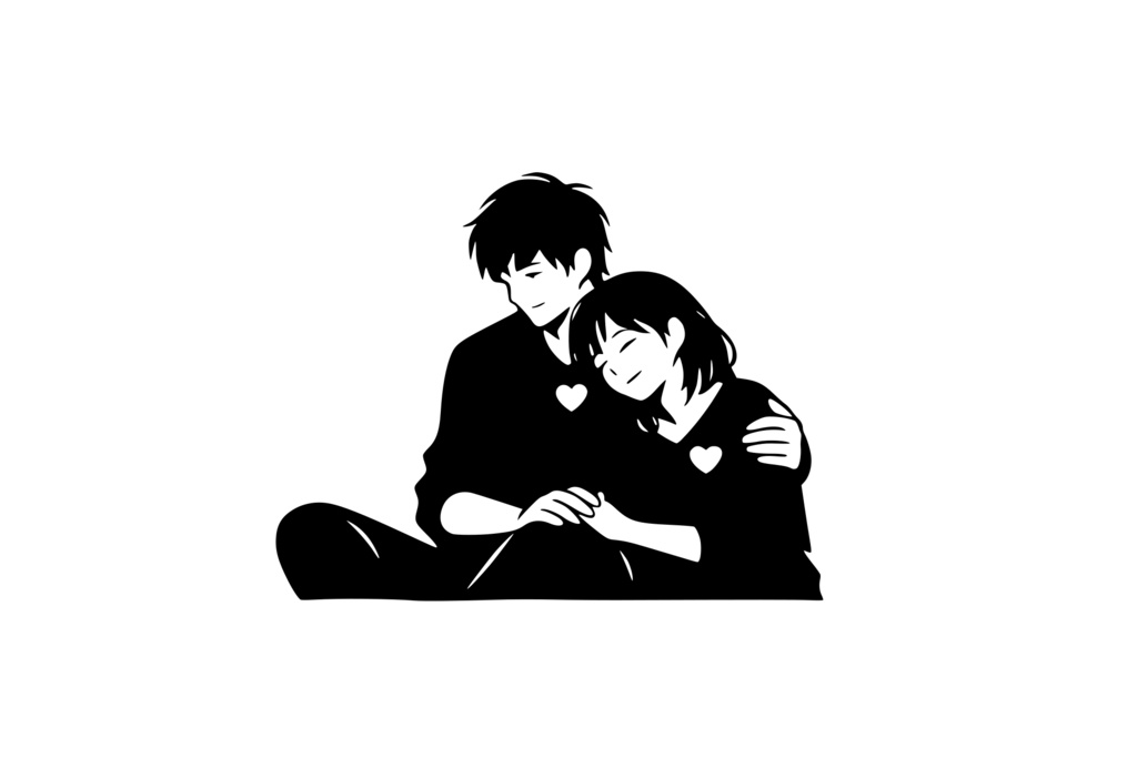 手を重ねて安らぎの男女_ロゴ②