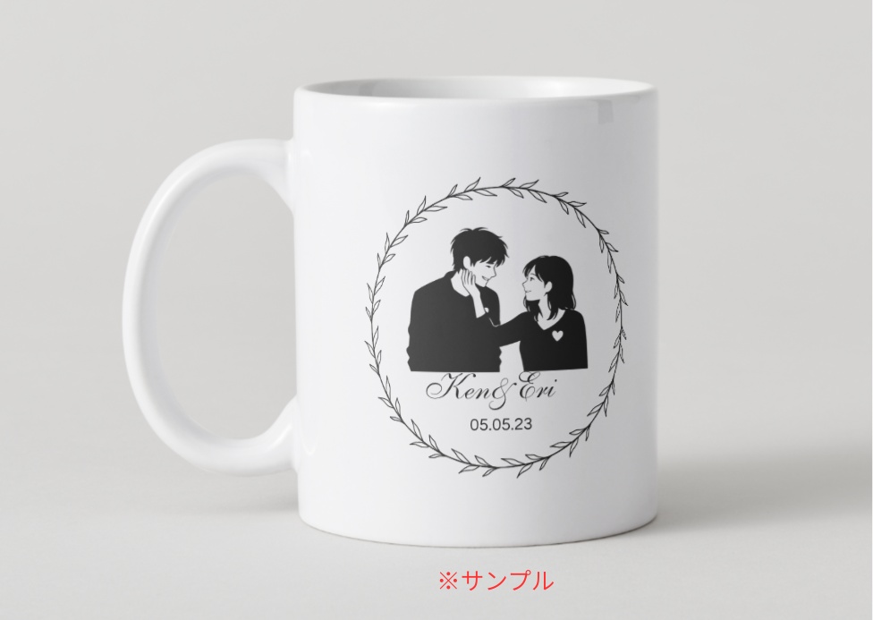 MINIMAL SILHOUETTE Illustration –顔をなでる男女/ Human / Simple / Black
