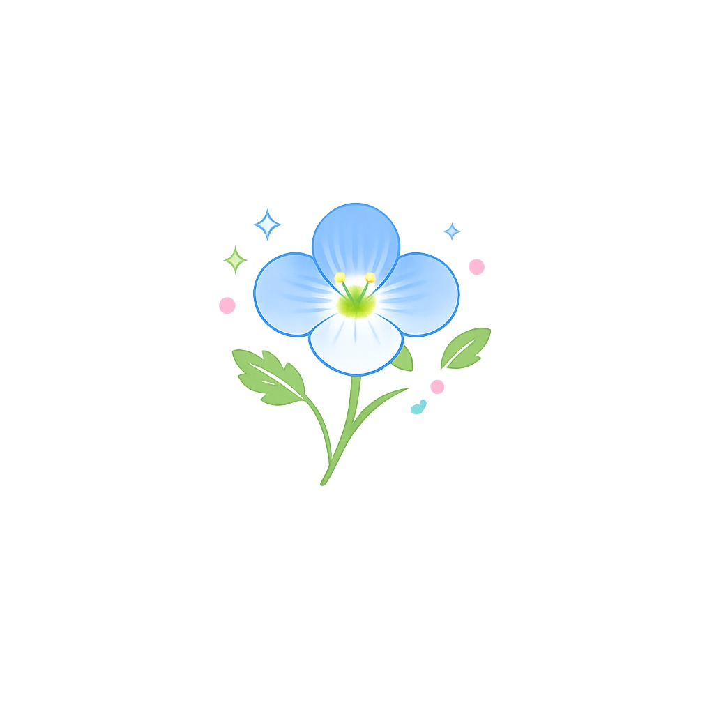 MINIMAL SILHOUETTE LOGO –オオイヌノフグリ/ Flower / Simple / Color