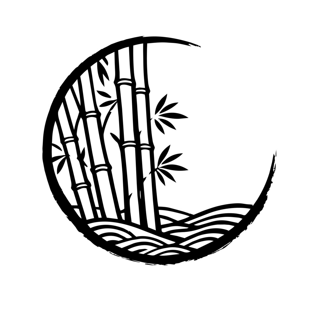 MINIMAL SILHOUETTE LOGO –竹毛筆/ Plant / Simple/ Black