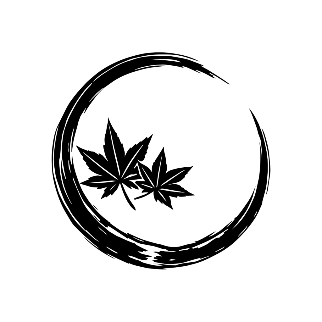 MINIMAL SILHOUETTE LOGO –紅葉毛筆/ Plant / Simple/ Black