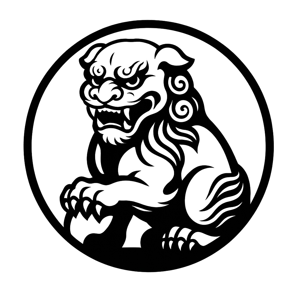 MINIMAL SILHOUETTE ICON –狛犬丸/ Shrine / Simple/ Black