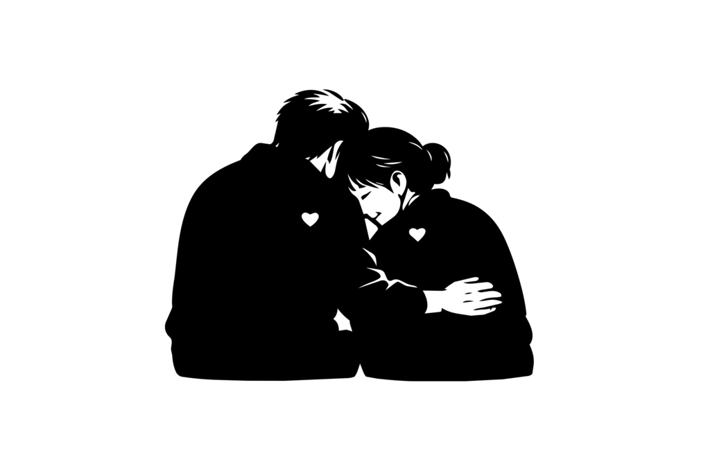 二人で支え合う老夫婦_ロゴ