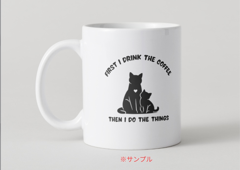 MINIMAL SILHOUETTE LOGO – 親子でただずむ猫/ Animal / Simple / Black/ Cat