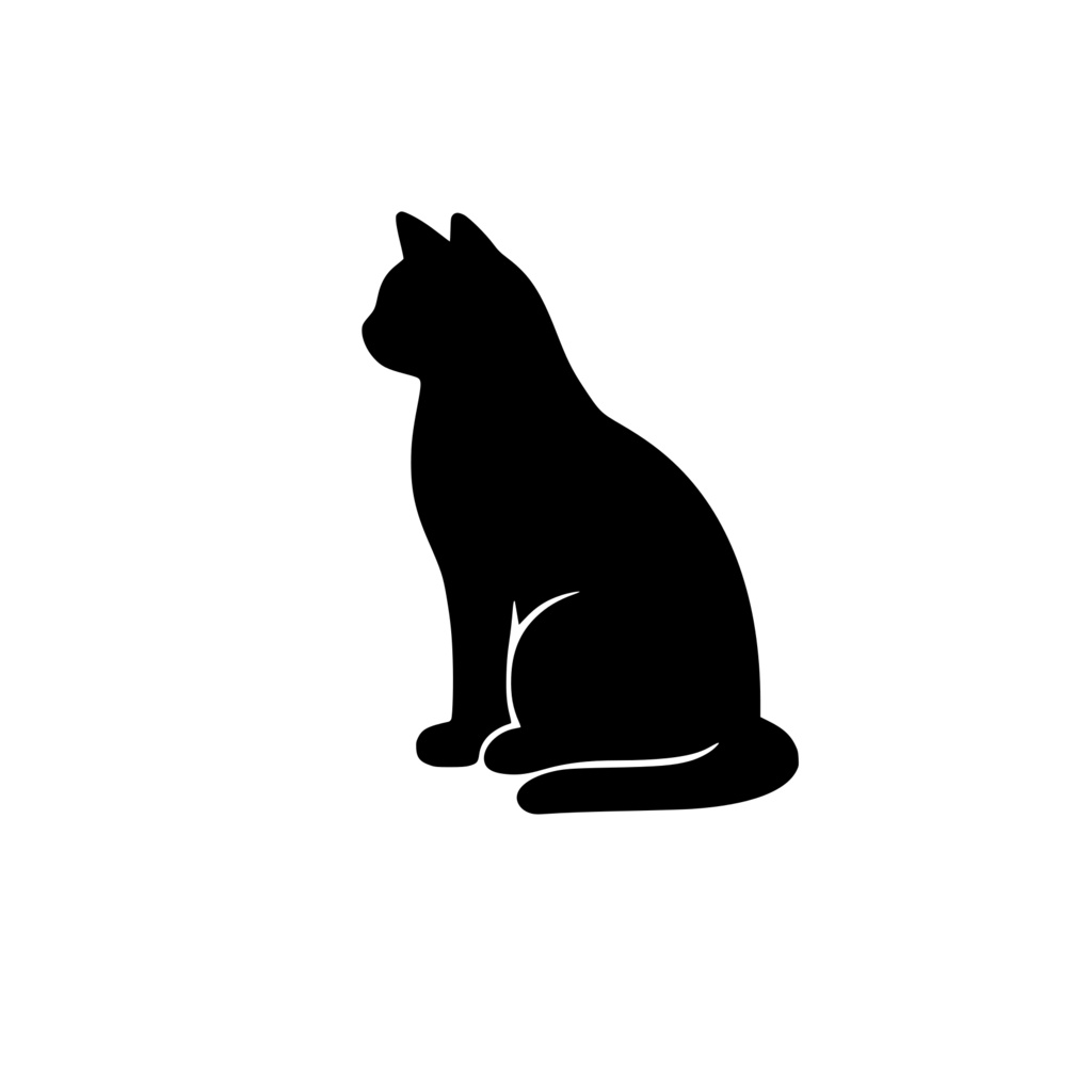 猫窓の外を眺める_シルエットロゴ
