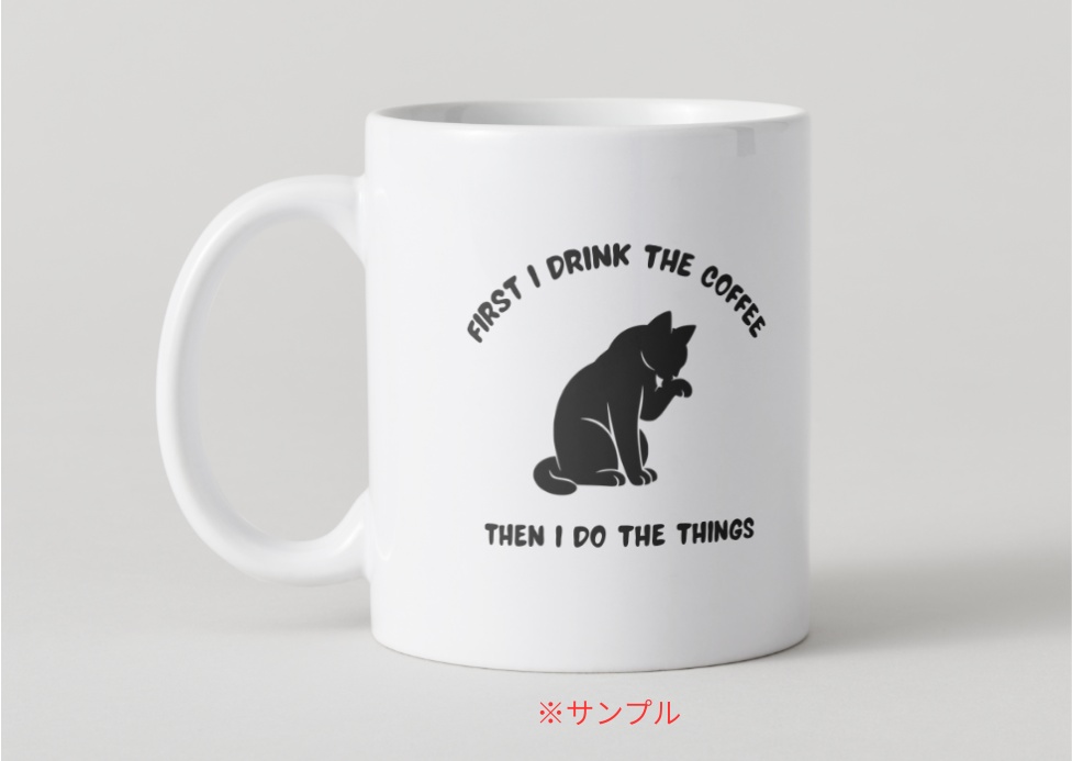 MINIMAL SILHOUETTE LOGO – 顔を洗う猫/ Animal / Simple / Black/ Cat