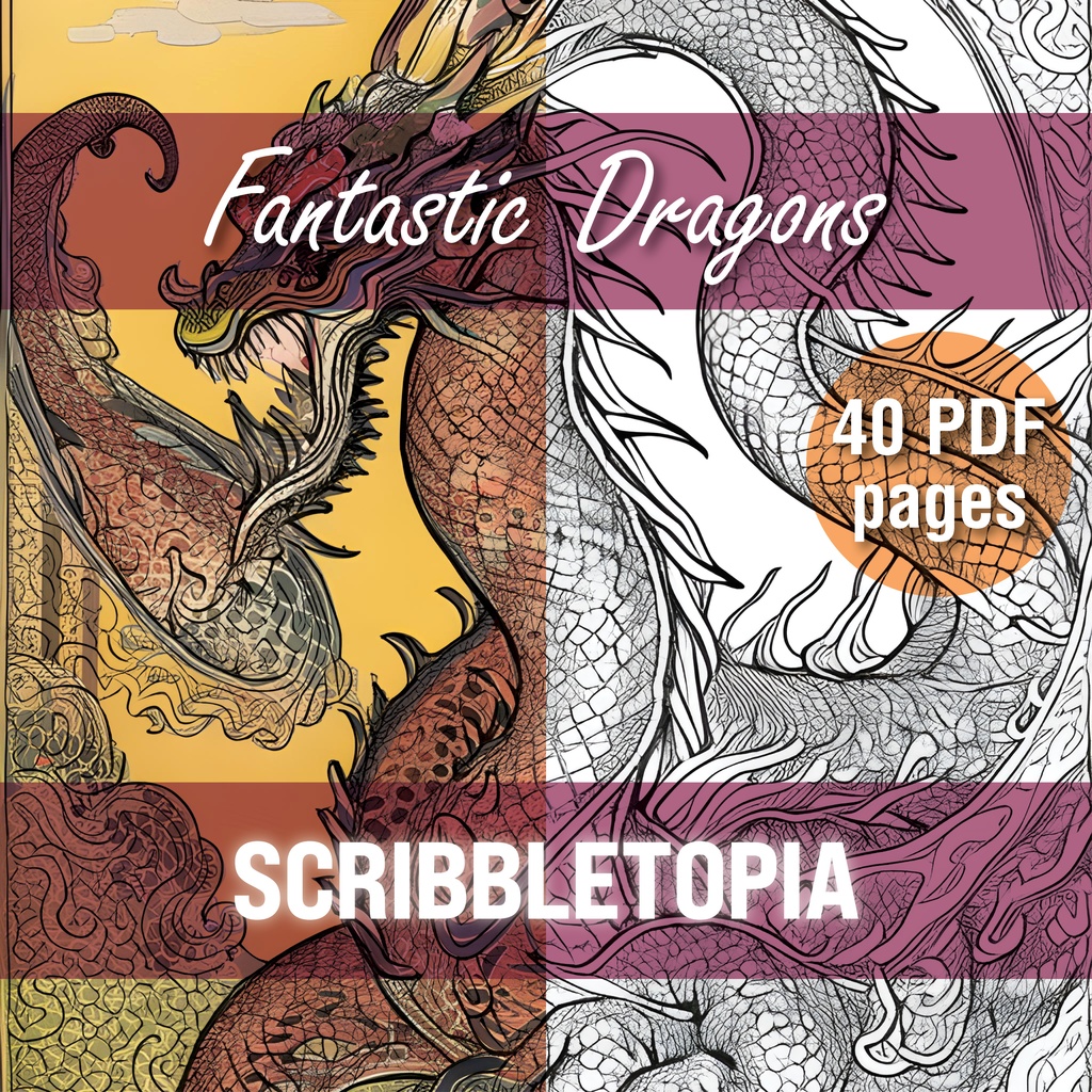 りゅう 塗り絵 Dragons Coloring Book