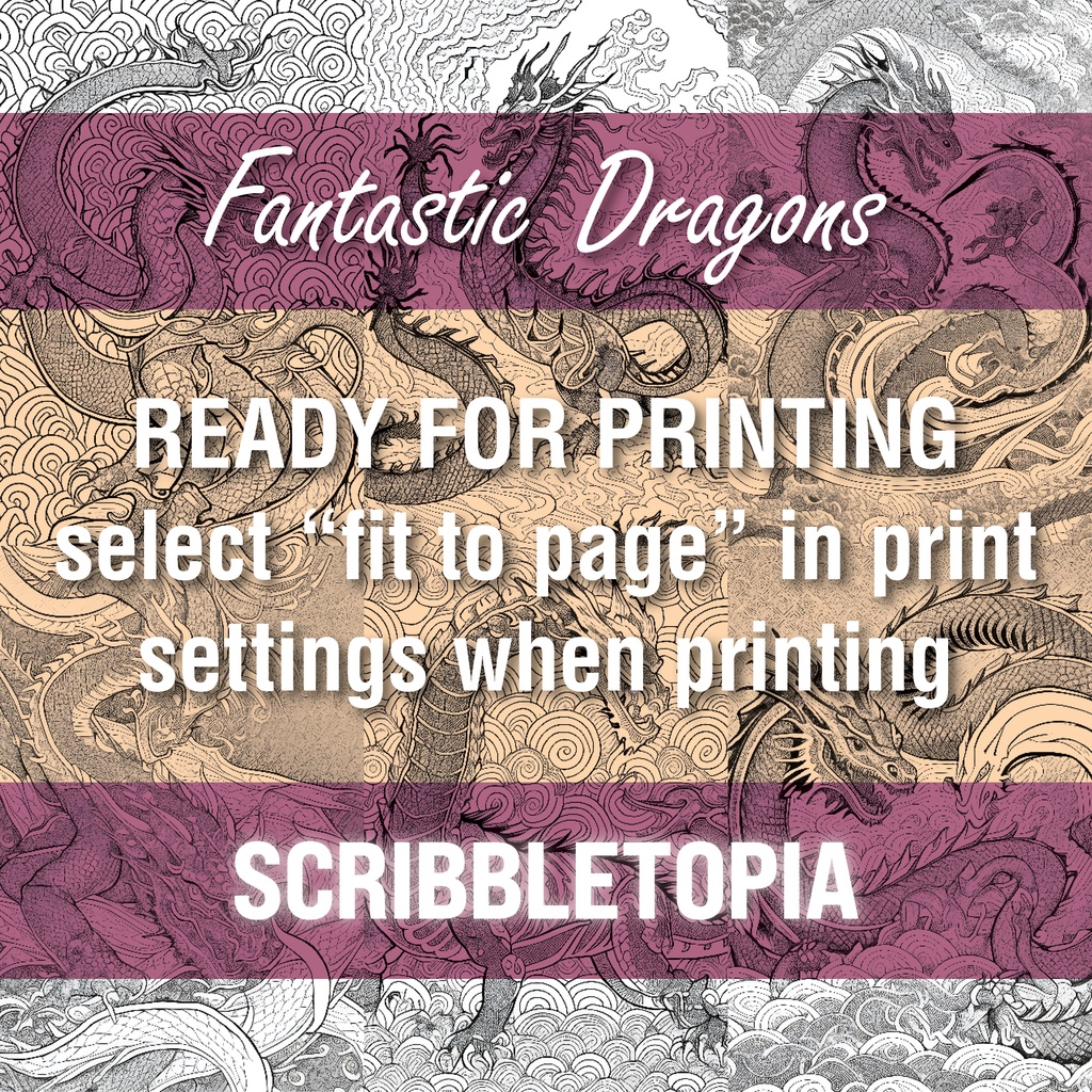 りゅう 塗り絵 Dragons Coloring Book