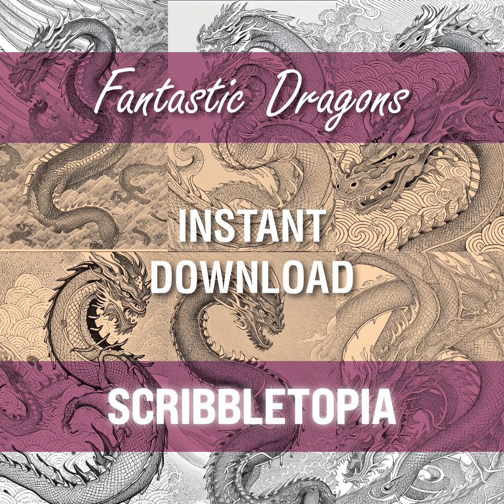 りゅう 塗り絵 Dragons Coloring Book