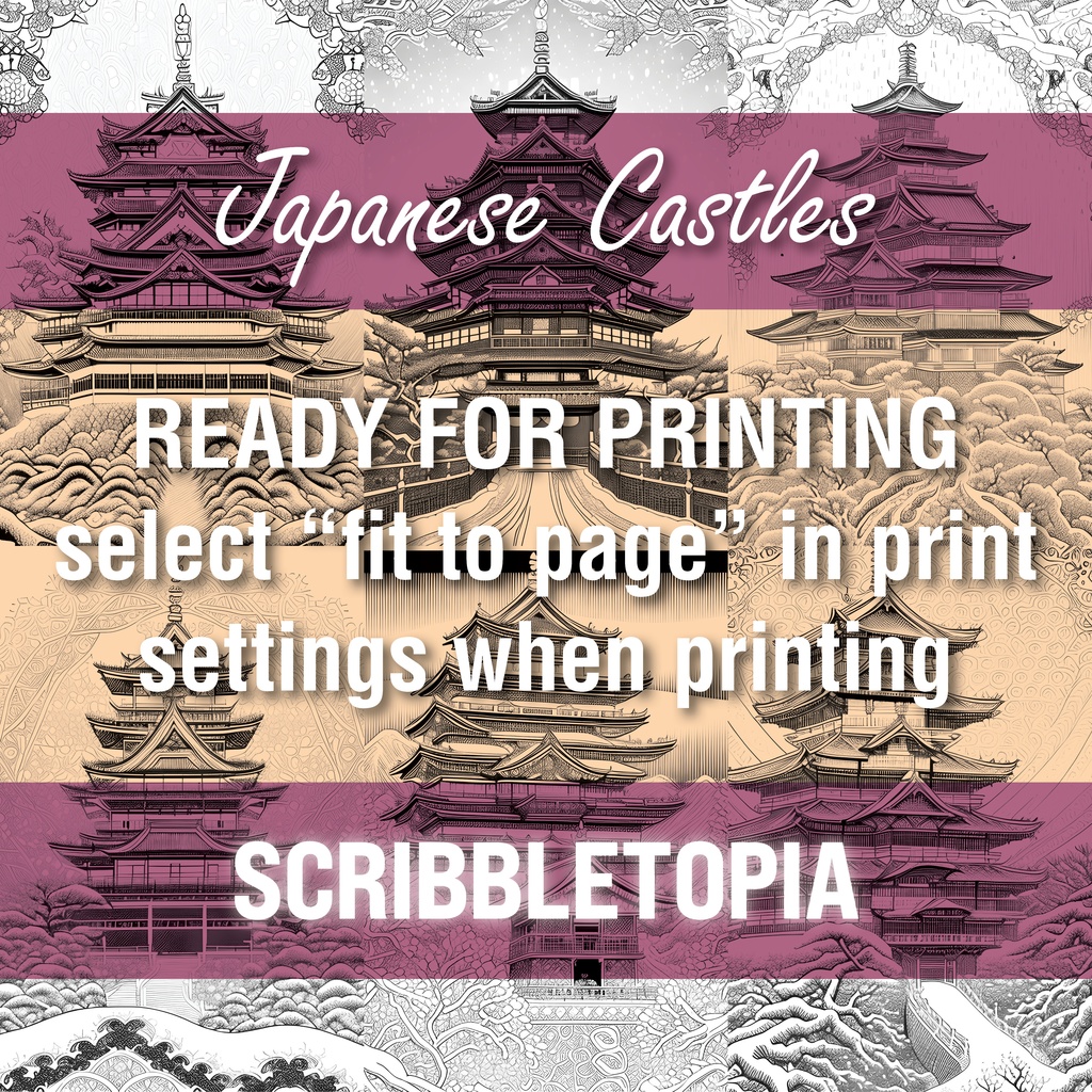 城 塗り絵 Castles Coloring Book