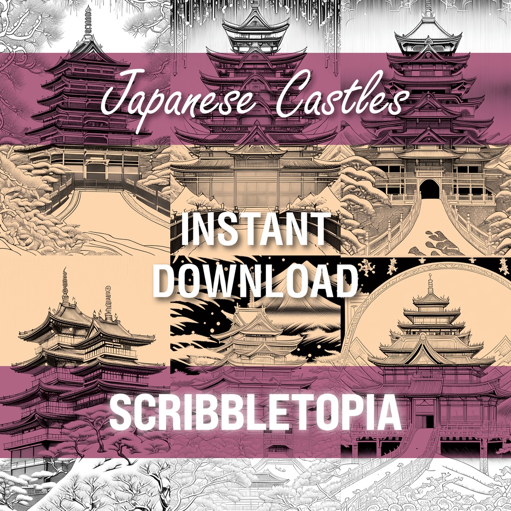 城 塗り絵 Castles Coloring Book