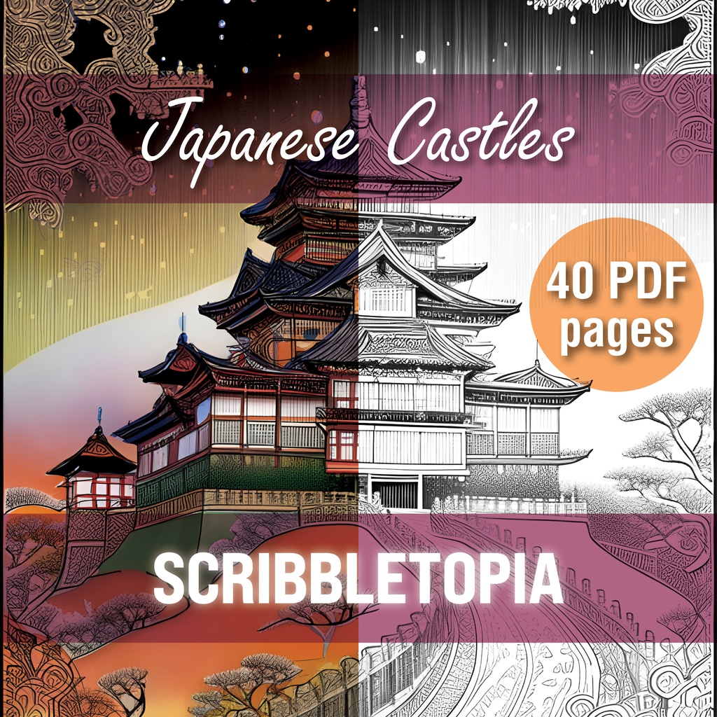 城 塗り絵 Castles Coloring Book