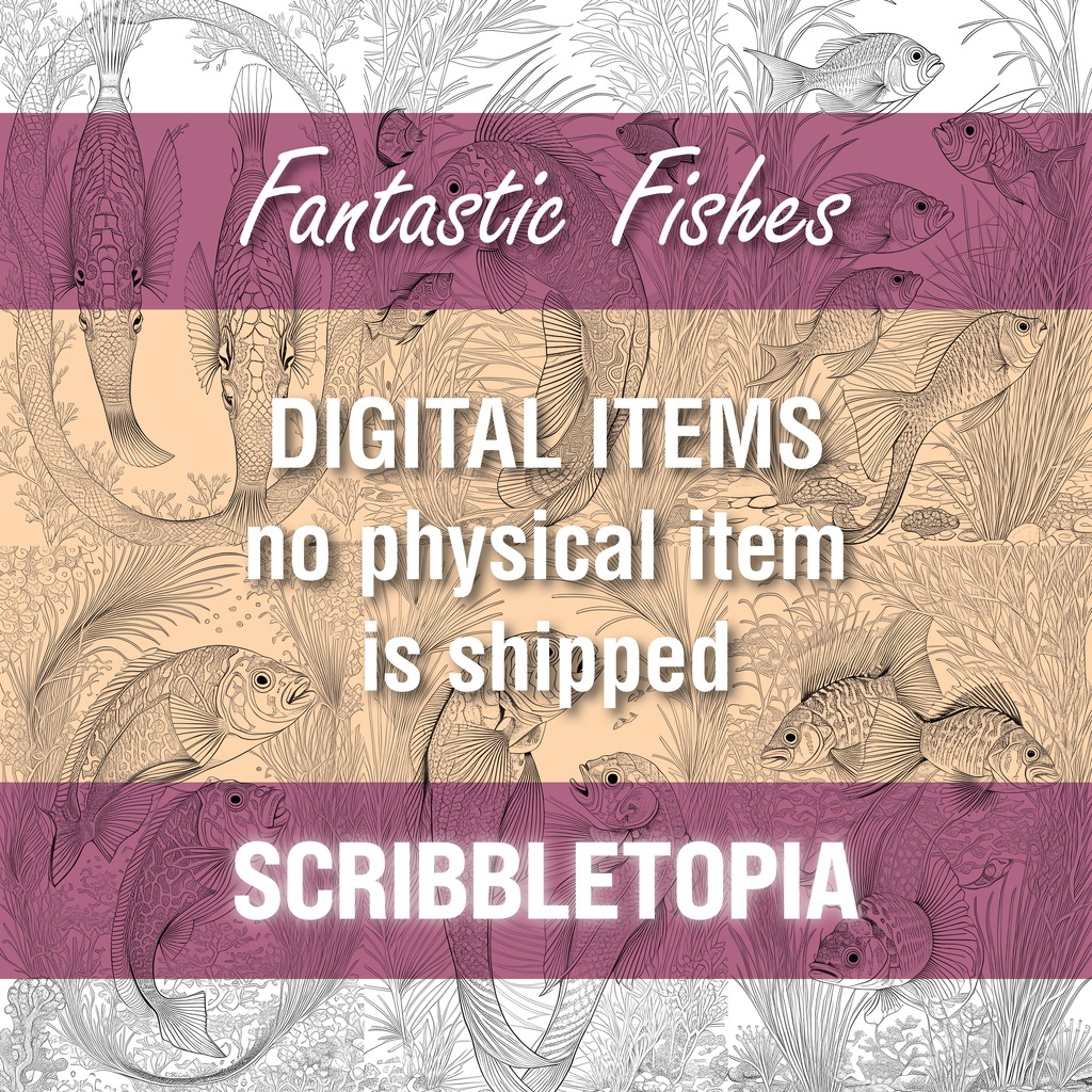 魚の塗り絵 Fishes Coloring Book