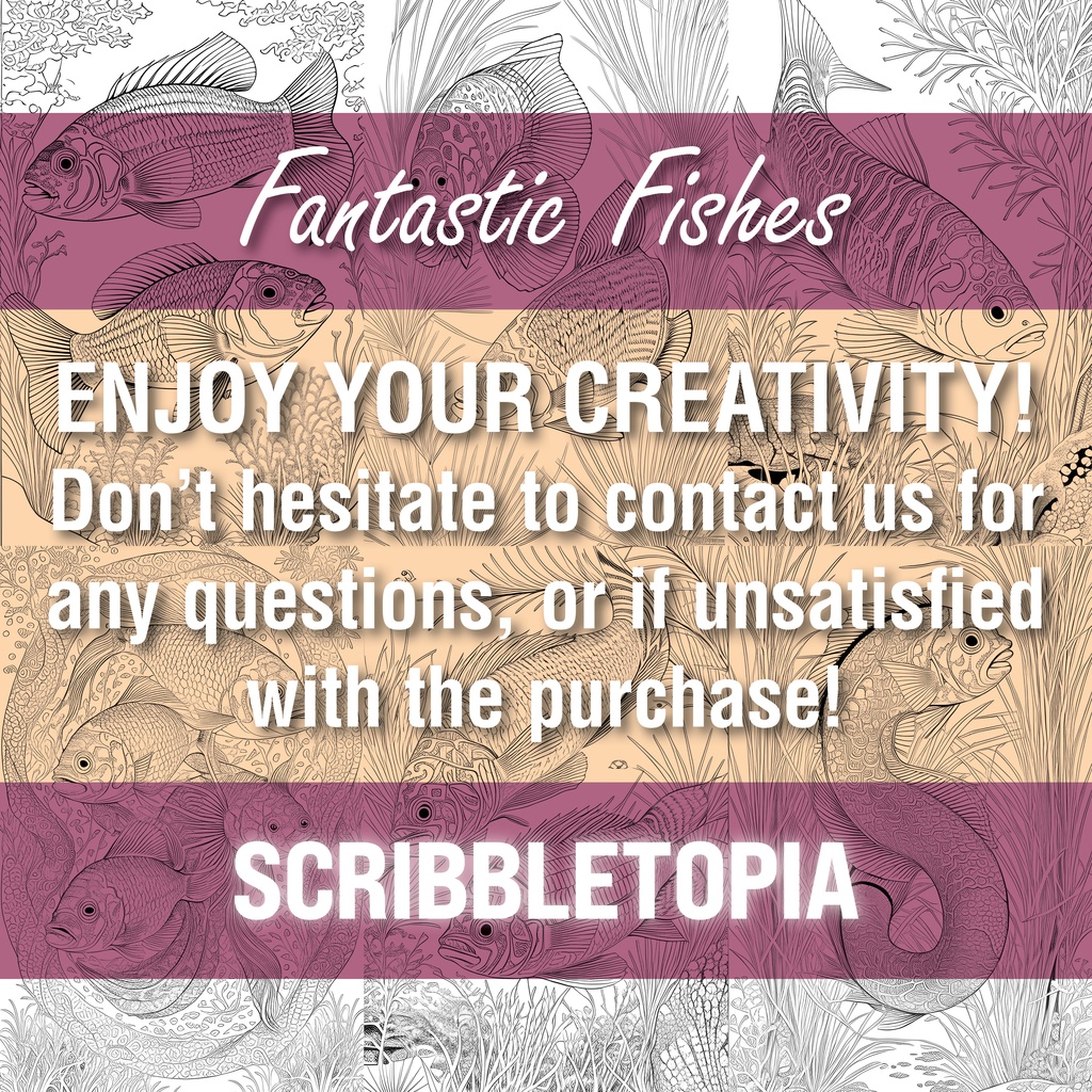 魚の塗り絵 Fishes Coloring Book