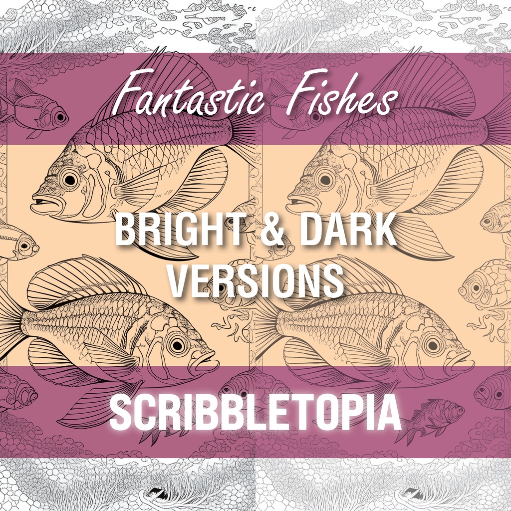 魚の塗り絵 Fishes Coloring Book