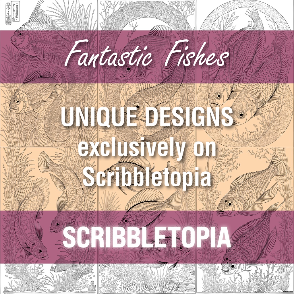 魚の塗り絵 Fishes Coloring Book