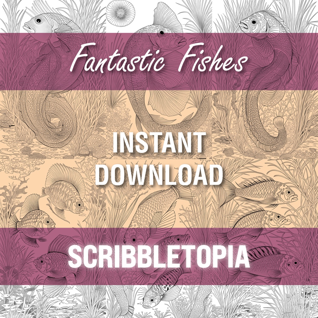 魚の塗り絵 Fishes Coloring Book