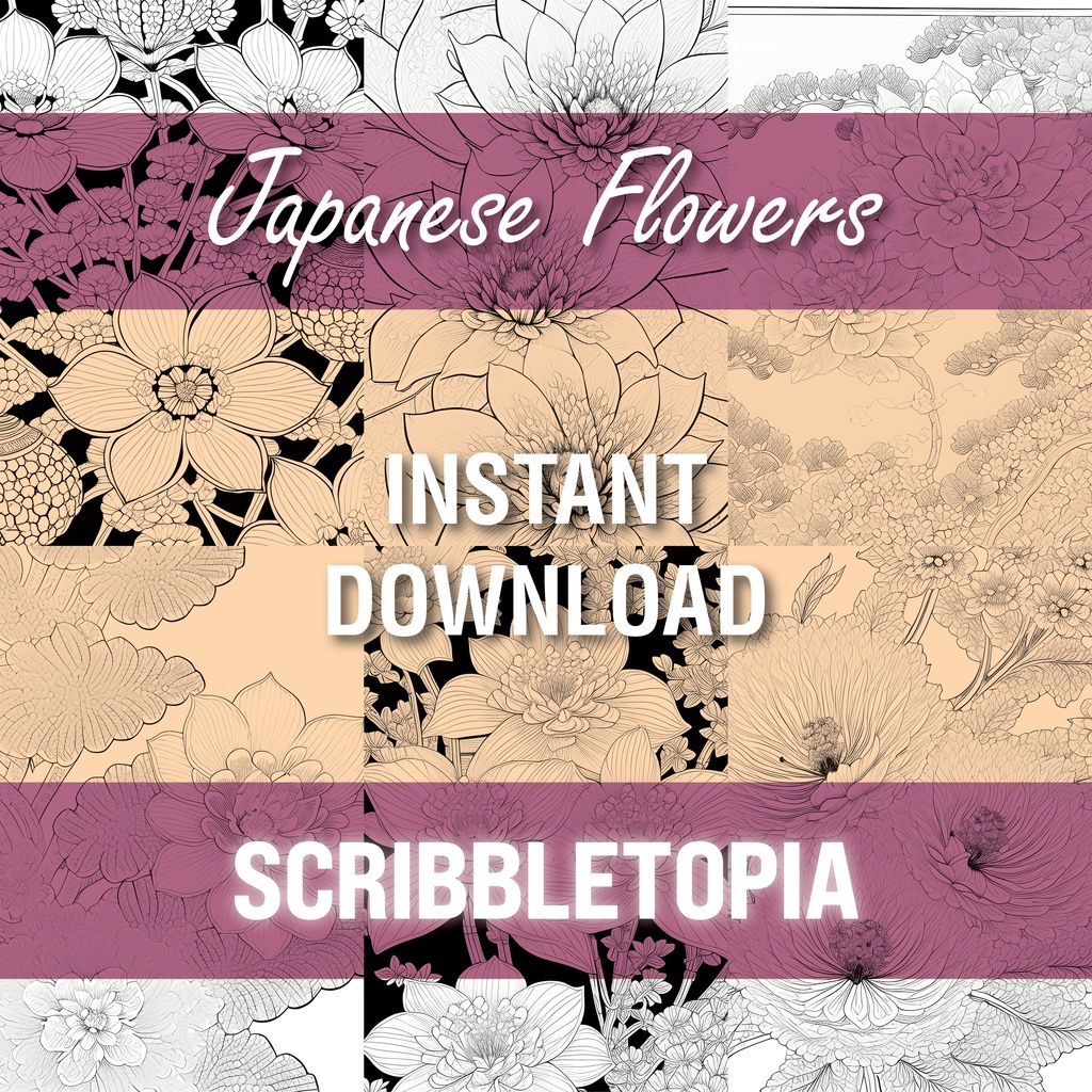 花の塗り絵 Flowers Coloring Book