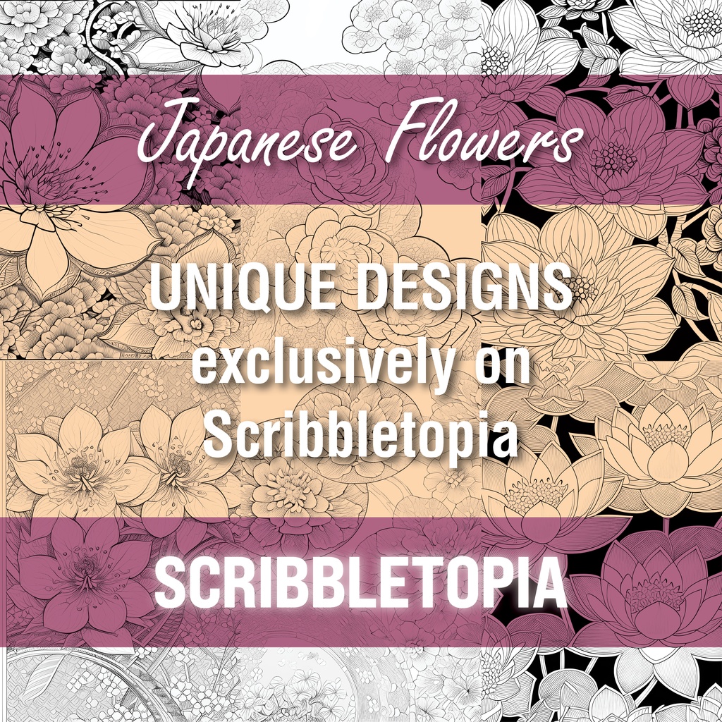 花の塗り絵 Flowers Coloring Book