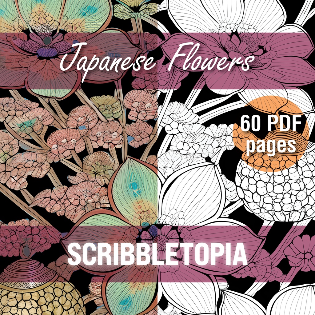 花の塗り絵 Flowers Coloring Book
