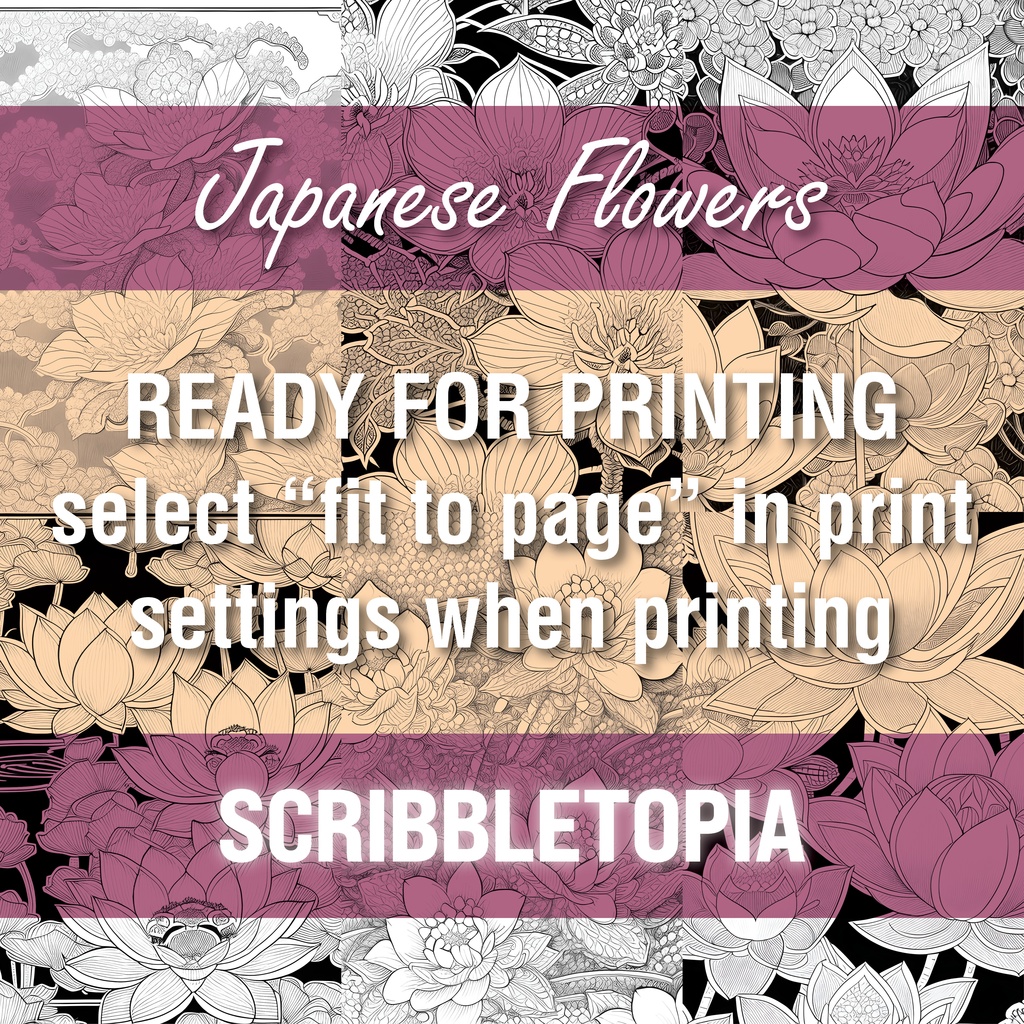 花の塗り絵 Flowers Coloring Book