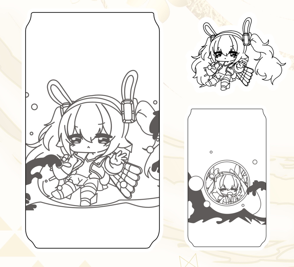 ラフィーの出撃ビッグ缶型グラス(490ml)