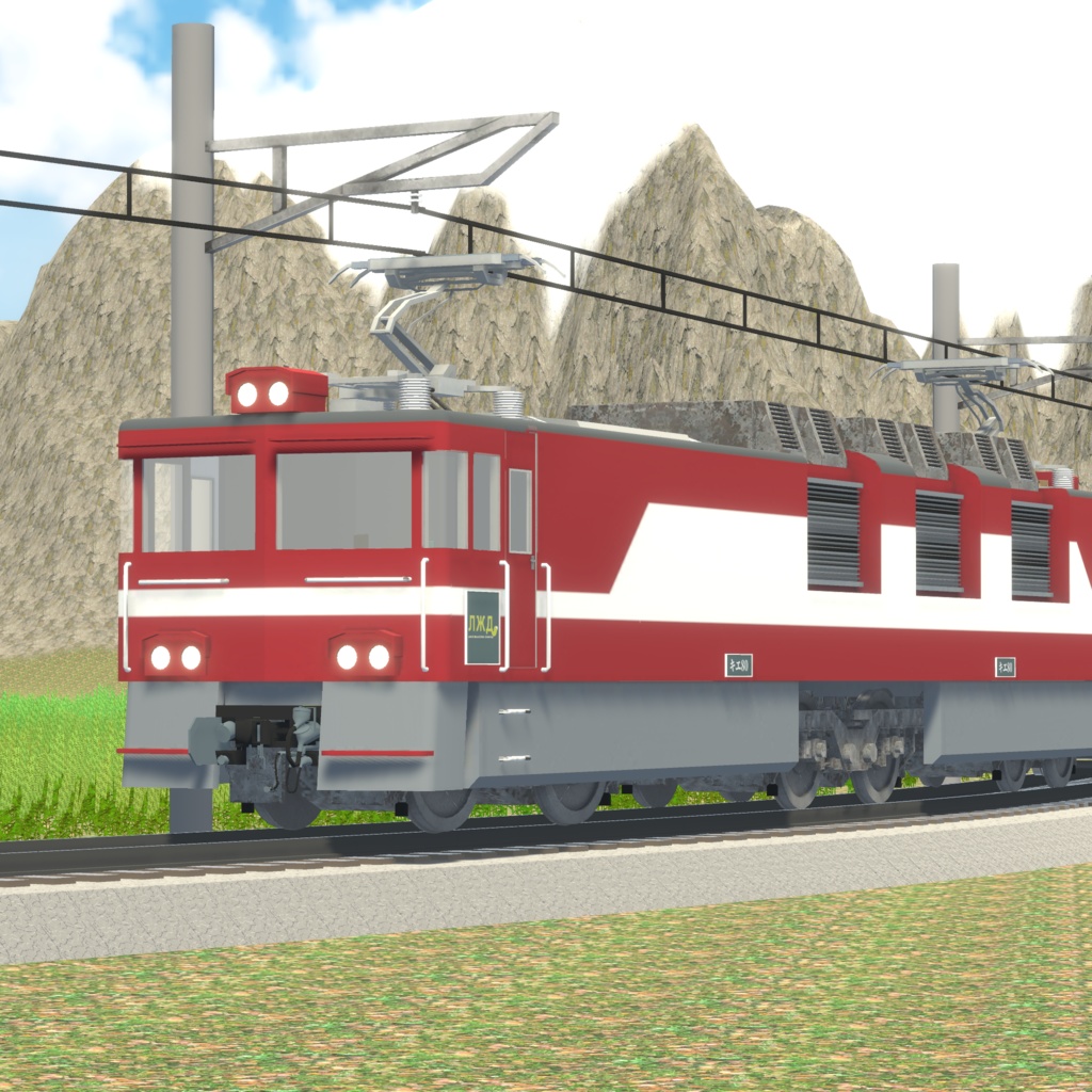 【ワールド向け3Dモデル】貨物列車セット