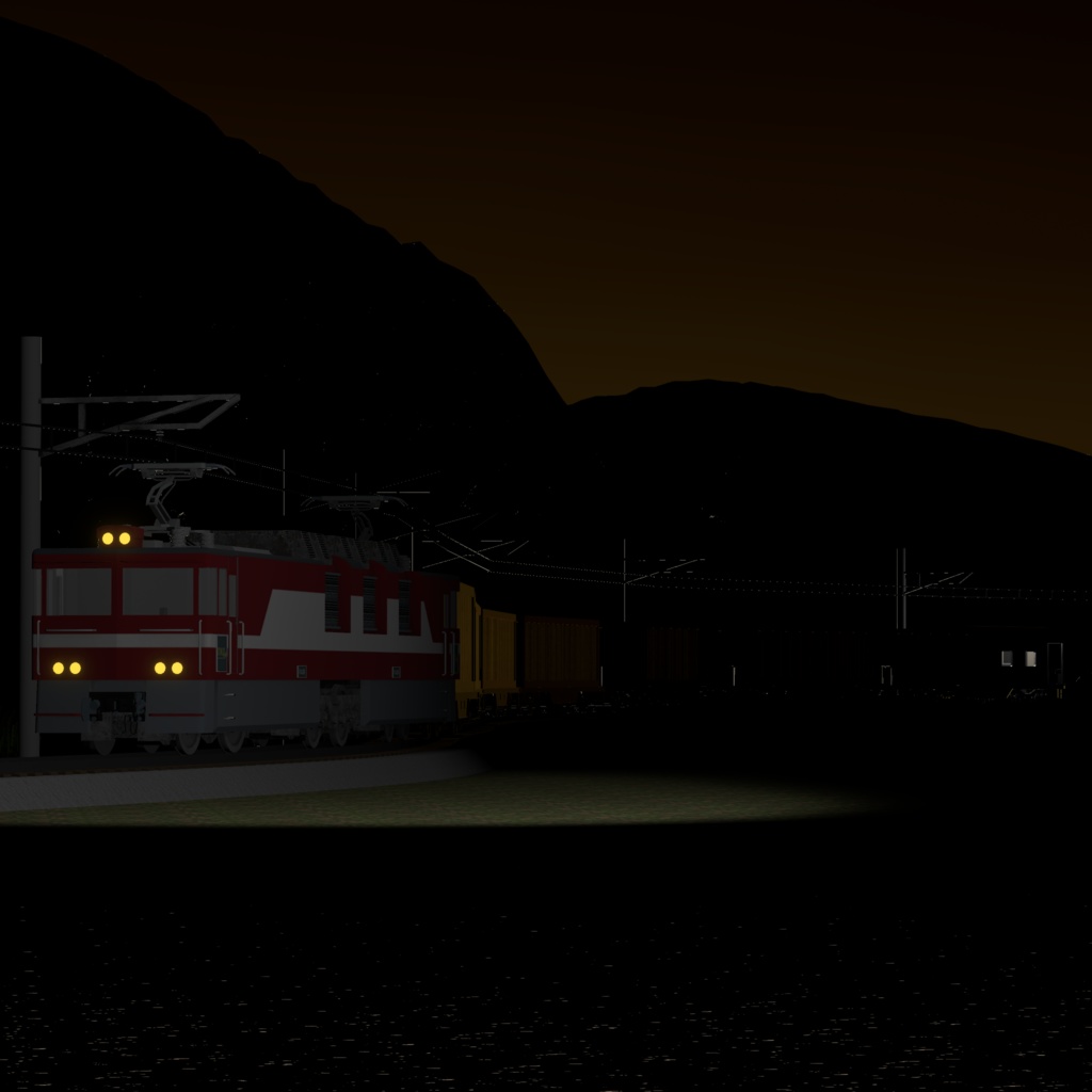 【ワールド向け3Dモデル】貨物列車セット