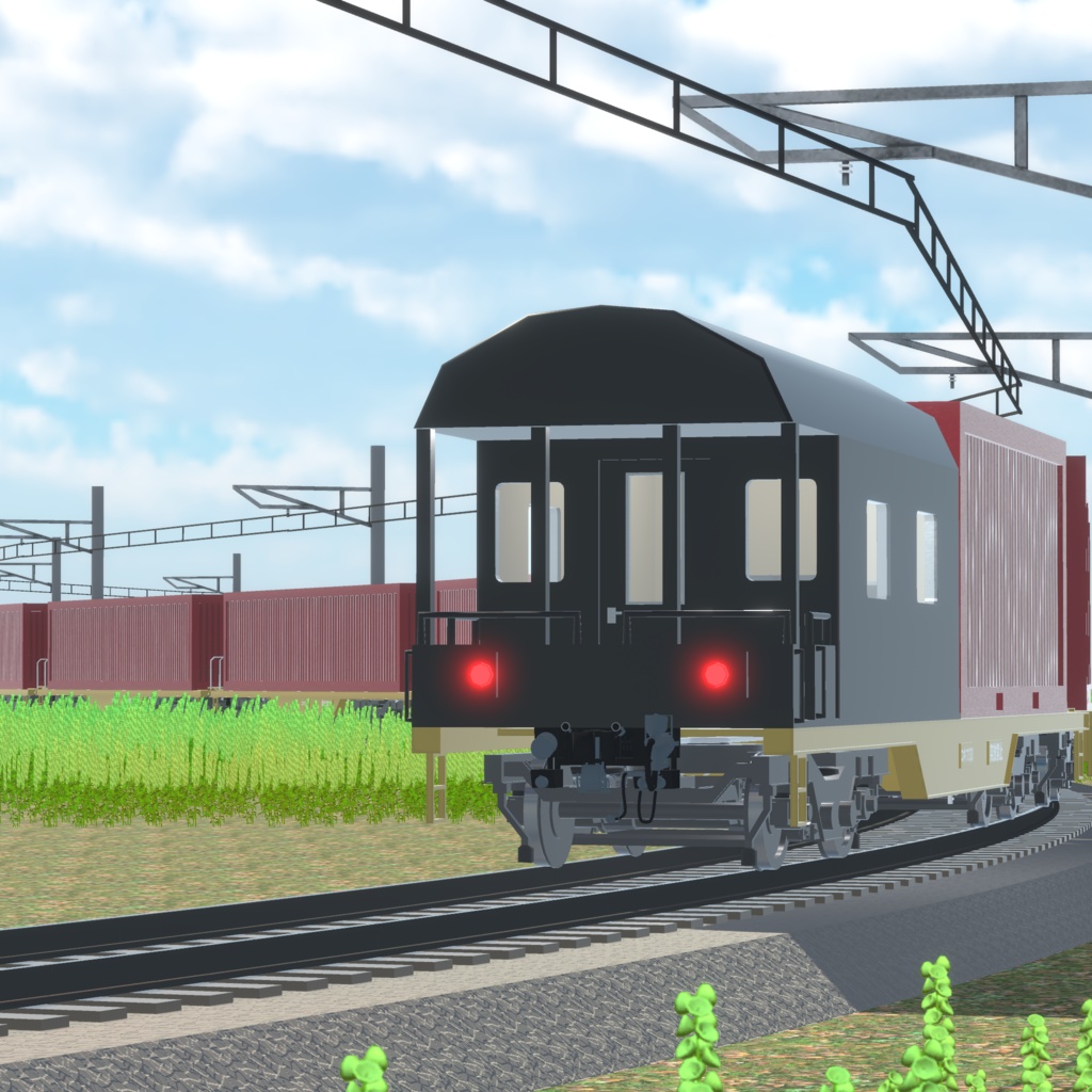 【ワールド向け3Dモデル】貨物列車セット