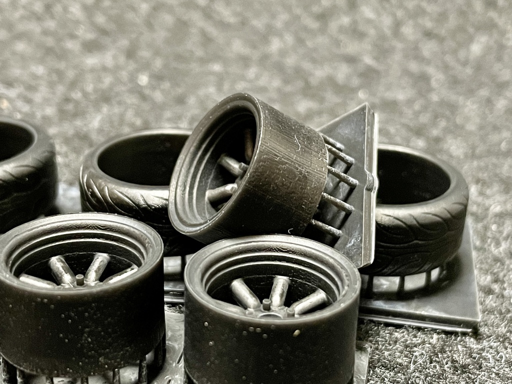 1/24 RSワタナベタイプホイール 深リム タイヤ選べます。