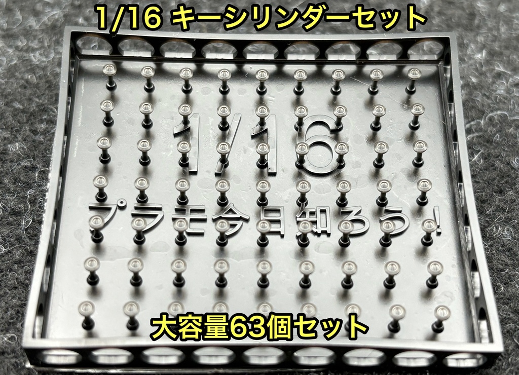 1/16 カーモデル キーシリンダー たっぷり 63個セット クリア研ぎ出しなどに 3dプリンター製