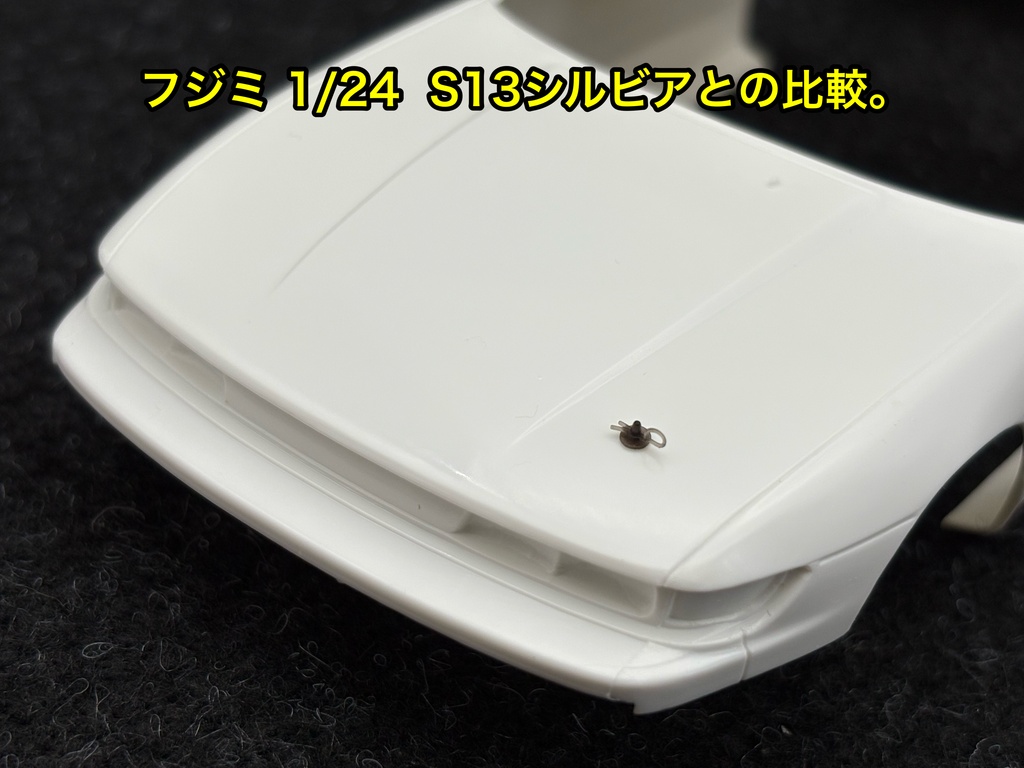 1/24 カーモデル用 ボンネットピン Rピンタイプ 旧車用 アメ車用 ボンピン カーモデル クリア研ぎ出し等に 3dプリンター製