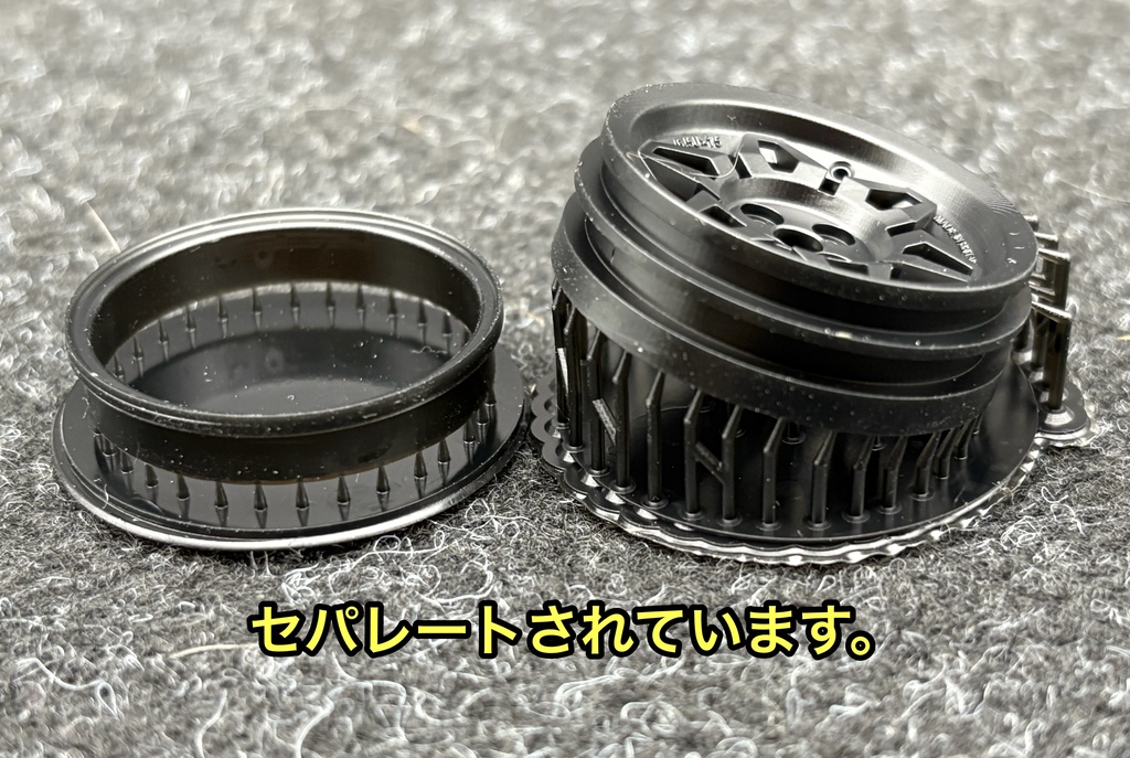 タミヤ 1/12 ケーターハム スーパーセブン BDR用 15インチ ジュピタータイプ ホイールセット タイヤ付き 3Dプリンター製