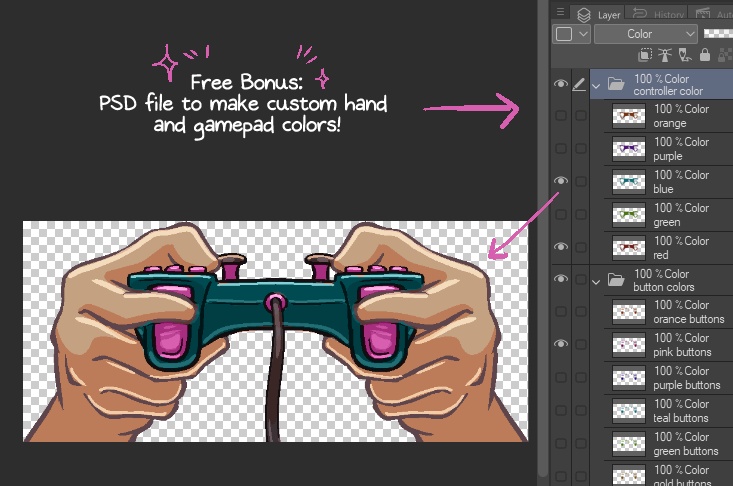 Free Gamer Hands for VTubers