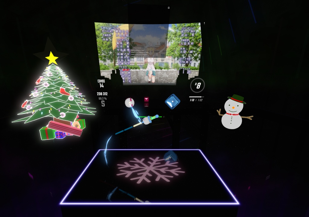 Xmas Themed Platform for Beatsaber