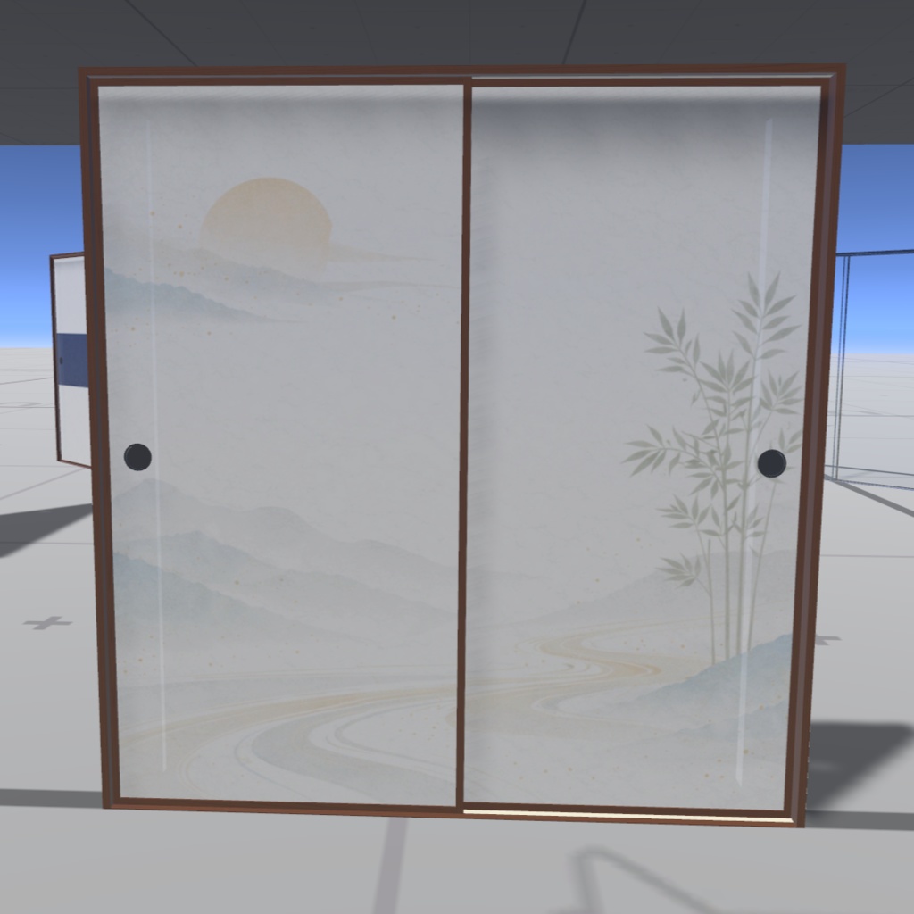 【VRChat用】セルフ開閉スライドドアギミック KWG-SSD01【置くだけ・効果音付き・同期対応】