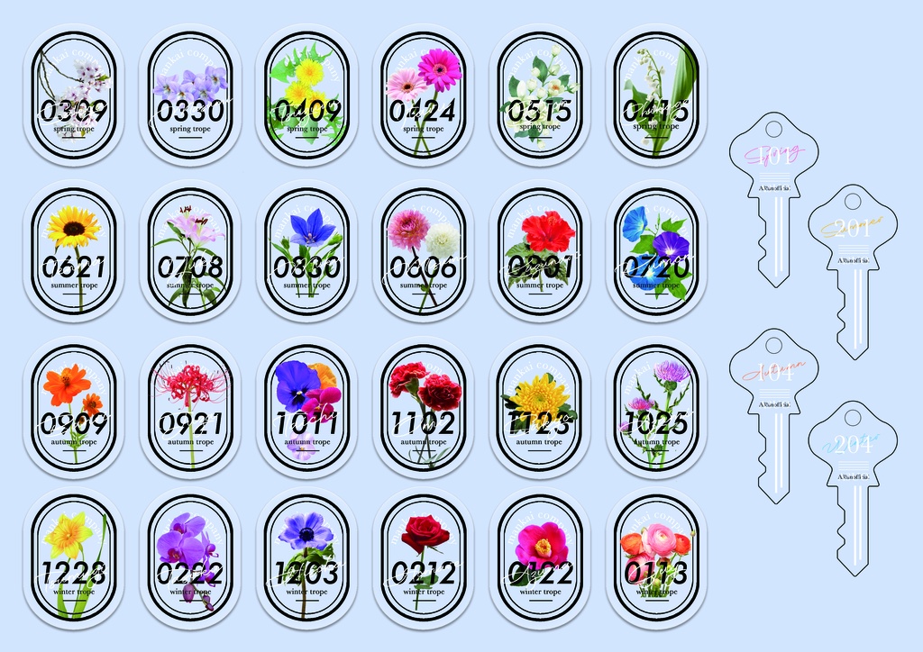24flowers アクリルタグキーホルダー