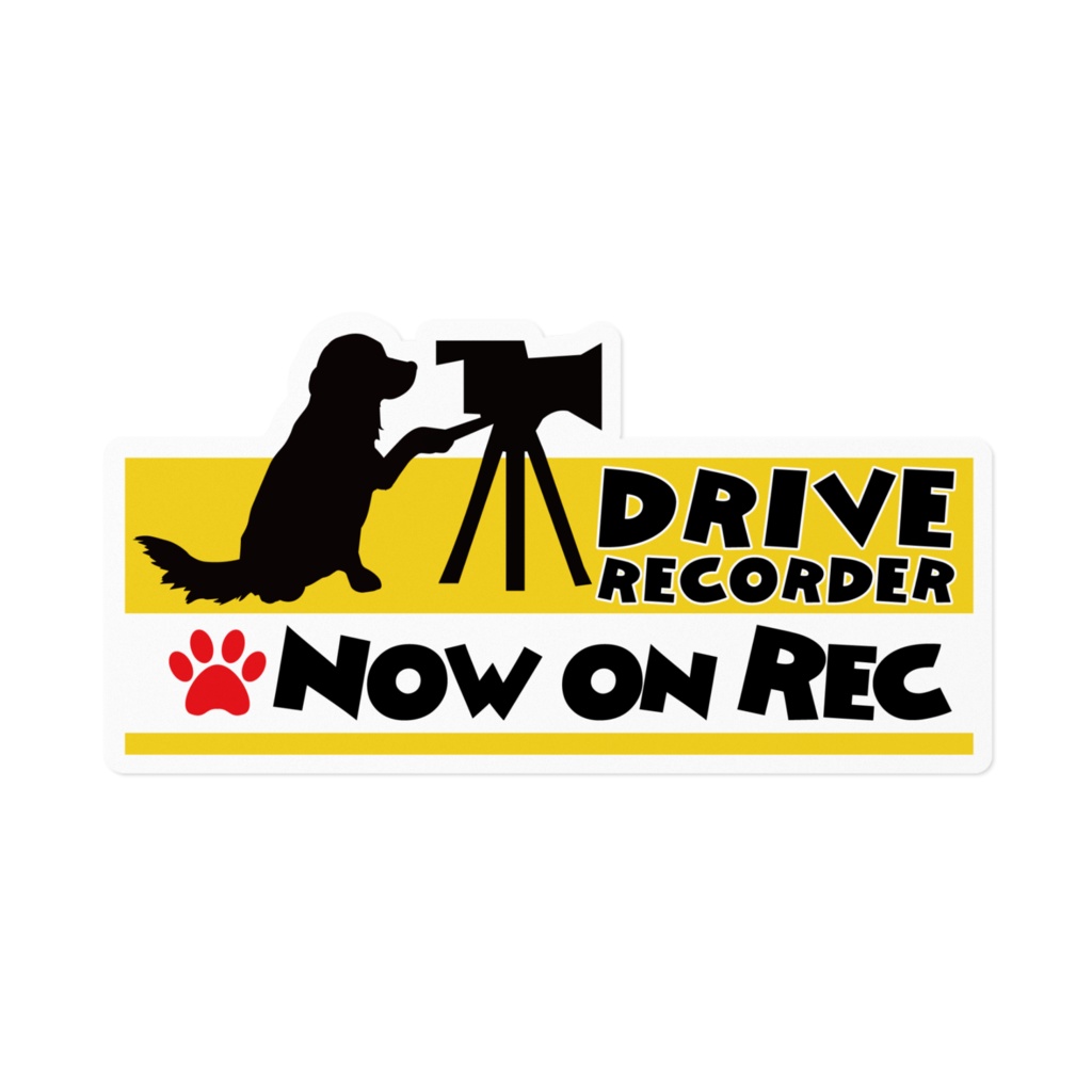【プリントステッカー】DRIVE RECORDER NOW ON REC (ゴールデンレトリバー)