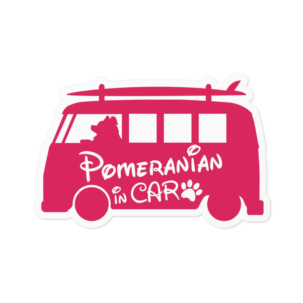 【プリントステッカー】Pomeraniam IN CAR　ストロベリー