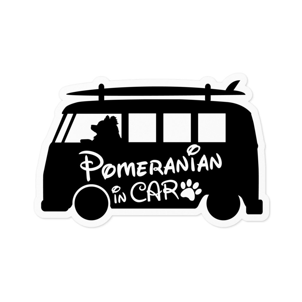 【プリントステッカー】Pomeraniam IN CAR ウィッチブラック