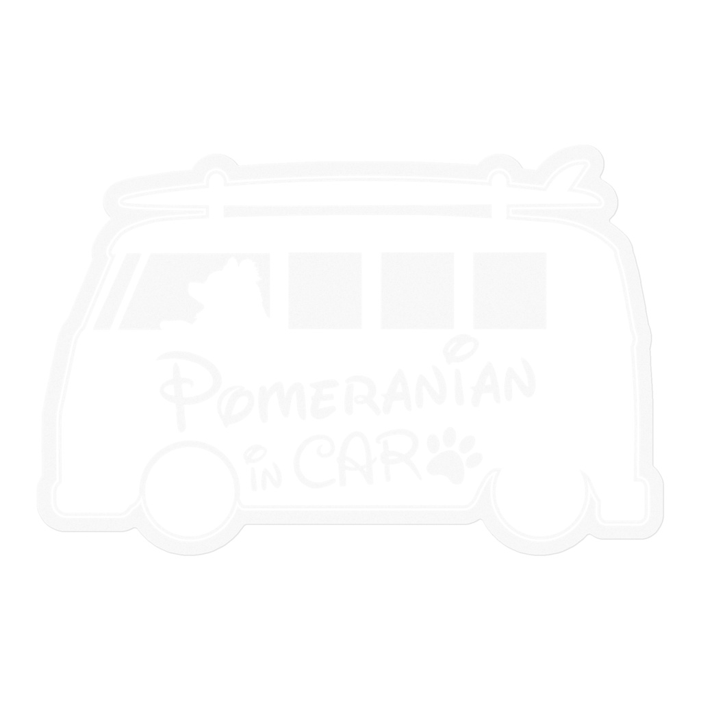 【プリントステッカー】Pomeraniam IN CAR　スノーホワイト