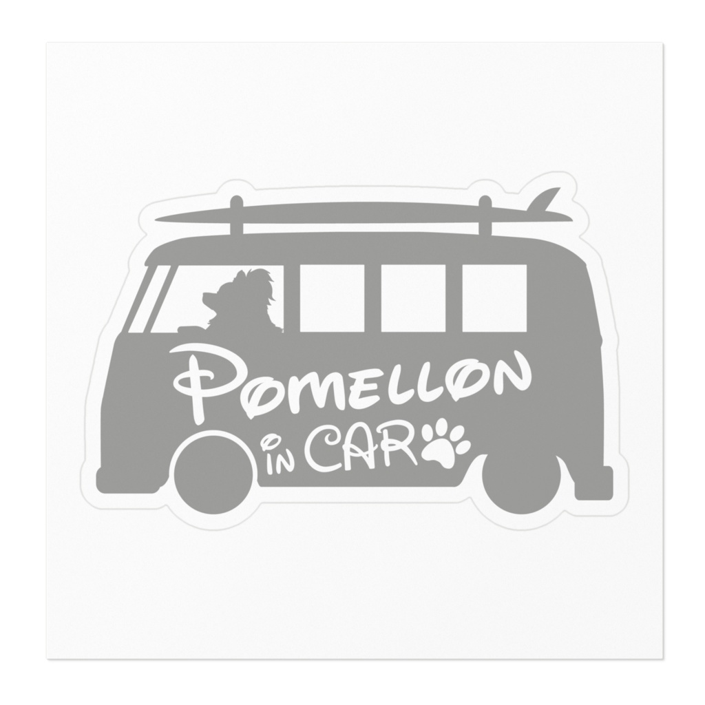 【プリントステッカー】Pomellon IN CAR アッシュグレー