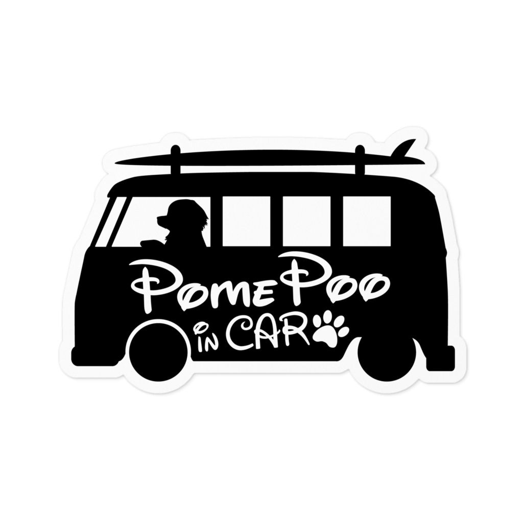 【プリントステッカー】PomePoo IN CAR　ウィッチブラック