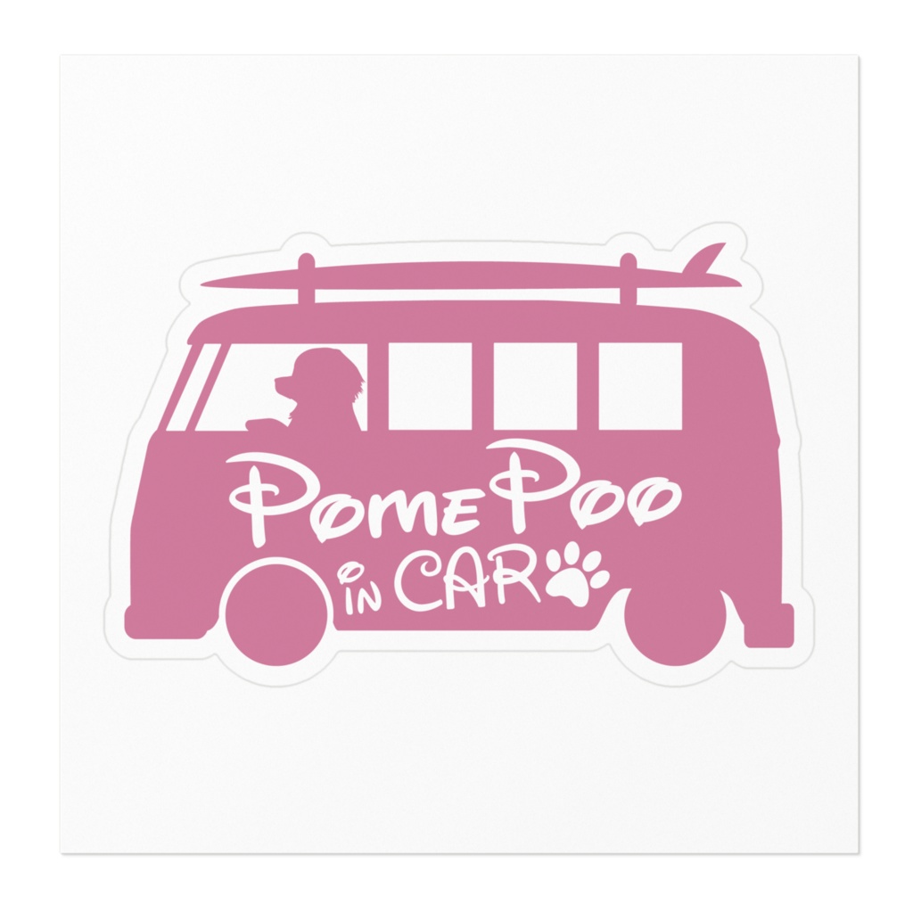 【プリントステッカー】PomePoo IN CAR ロータスピンク