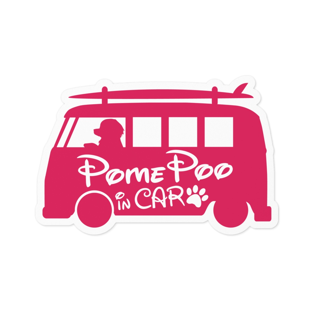 【プリントステッカー】PomePoo IN CAR　ストロベリー